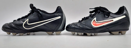 Nike Rio Tempo Soccer Cleats Child Size 11C Black Leather 524396-010 Lac... - $15.00