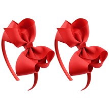 2 Pcs Bow Headband Bowknot Hair Hoops Headpiece Hairband Hair Bands Women Red Ha - £14.77 GBP