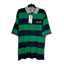 Croker Sports Golf Polo Shirt Size XL Navy Green Striped Ireland Logo Mens - $25.44