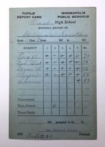 Antique Report Card Minneapolis Public Schools East High School Pre-1920 - $11.00