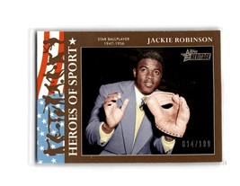 2009 Topps Heritage Jackie Robinson Heroes Of Sport Gold 14/199 Brooklyn Dodgers - £13.14 GBP