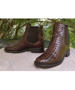 Vintage Brighton Brazil basketweave Leather Paddock Boots-elastic panels... - €69,43 EUR