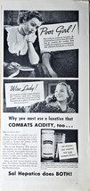 Sal Hepatica Poor Girl Wise Lady Combats Acidity - 1936 Vintage Print Ad - €8,44 EUR
