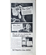 Sal Hepatica Poor Girl Wise Lady Combats Acidity - 1936 Vintage Print Ad - €8,52 EUR