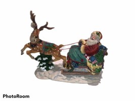 1993 Enesco “Santa With Sleigh Resin Figure” With Box - £73.05 GBP