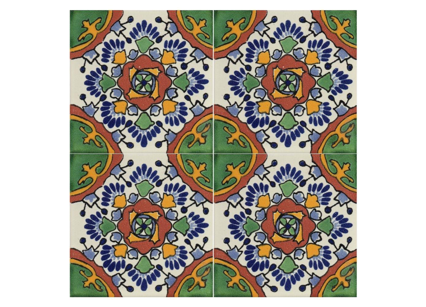 Mexican Talavera Ceramic Tiles Barroco Handcrafted  - Jardin Azul -  (yo... - $199.00