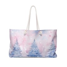 Personalised/Non-Personalised Weekender Bag, Pink Christmas Trees, Large Weekend - £39.27 GBP