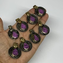 72g, 8pcs, Turkmen Coins Jeweled Synthetic Pink Tribal @Afghanistan, B14550 - £6.37 GBP