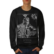 Wellcoda Boston City Map Fashion Mens Sweatshirt, Town Casual Pullover Jumper - £23.76 GBP+
