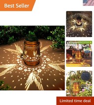 Hummingbird Solar Lantern - Elegant Outdoor Metal Garden Decor with LED ... - $756.61 MXN