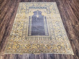 Antique Turkish Ghiordes Prayer Rug Late 19th Century Mehrab Carpet 4&#39; x 5&#39; 8&quot; - £2,394.69 GBP