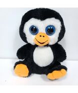 Penguin White Black Plush Stuffed Animal Big Blue Eyes Peek A boo Toys 7&quot; - $278.05 MXN