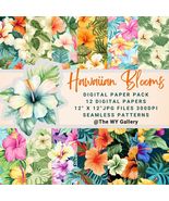 Hawaiian Blooms Digital Paper Pack | seamless pattern, nursery, tshirt,d... - £2.11 GBP