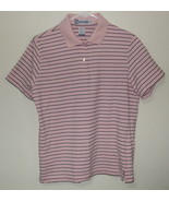 Women Extreme Pink Short Sleeve Striped Polo Shirt Size M - £5.53 GBP