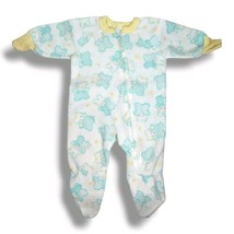 Vintage Gerber Baby Footed Sleeper Sz 7-12 Months Blue Bunny Teddy Boy G... - $15.99