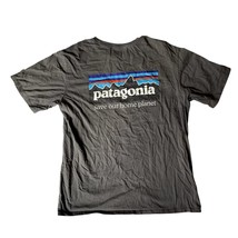 Patagonia Men&#39;s P-6 Back Logo Cotton T-Shirt Short Sleeve Size L Gray - $19.79