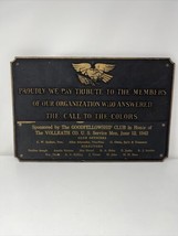 Vintage World War II 2 Plaque Vollrath military production co honoring soldiers - £144.76 GBP