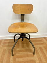 Vintage Industrial STOOL swivel drafting kitchen lab shop chair adjustab... - $79.99