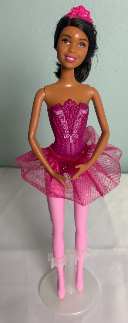 2015 Mattel AA Barbie Ballerina Pink DHM58 K371 2001 Head Pink Legs Rigi... - $12.10