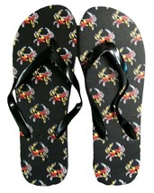Maryland Flag Design with Small Crabs Flip Flops Large Size 10-11 - $10.99