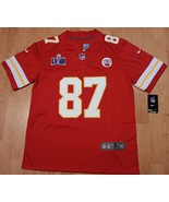 Youth Sizes! Travis Kelce Kansas City Chiefs red jersey with superbowl p... - £35.41 GBP