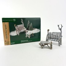 Dept 56 North Pole Woods Birch Bench &amp; Table Set Fairy Garden Furniture #56927 - £16.30 GBP