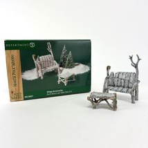 Dept 56 North Pole Woods Birch Bench &amp; Table Set Fairy Garden Furniture ... - $20.40