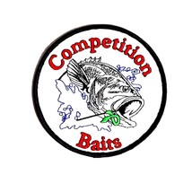 Competition Baits Bass Fish Patch Fabric Unused Embroidered Cotton/Poly ... - $238.78 MXN