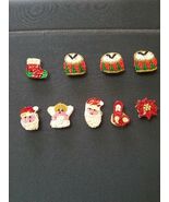 Christmas Button Covers Mixed Lot Of 9 Angel Stocking Santa Poinsettia V... - $254.06 MXN