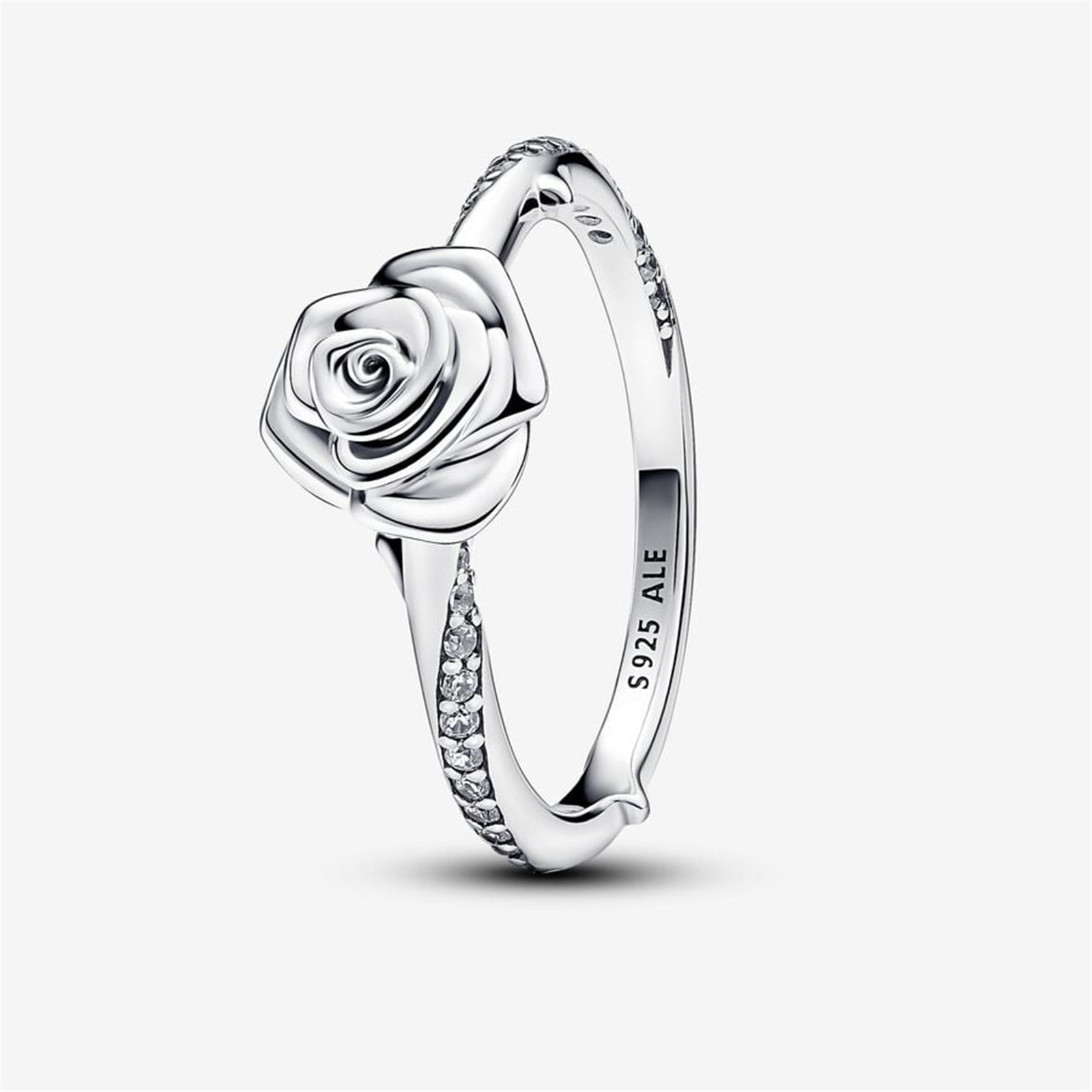 S925 Sterling silver Rose in Bloom Ring,Fits Pandora charms