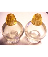 Vintage Irice NY Glass Ball Salt and Pepper Shakers with Acrylic Tops - £12.59 GBP