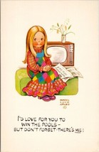 Artist Mabel Lucie Attwell Girl Patchwork Dress Retro TV Dont Forget Postcard W8 - £13.54 GBP