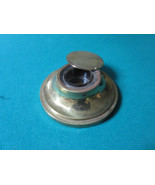 BRASS MID CENTURY INK WELL WITH GLASS INSERT 5&quot; ORIGINAL - $884.19 MXN