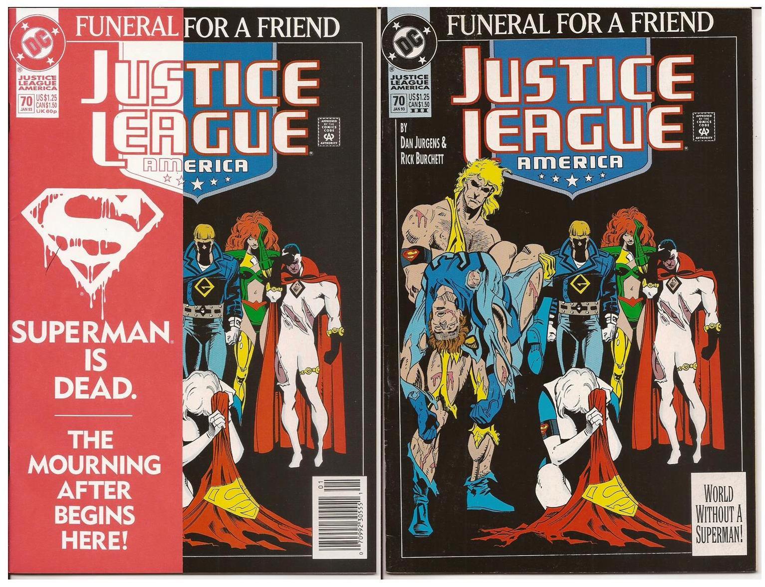 DC Justice League America #70 Lot Both 1st & 3rd Printings Funeral For A Friend - £15.94 GBP