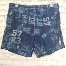 Nautica Swim Trunks Mens Large Blue Anchor Beach Shorts Nautical Mesh Lined - $17.99