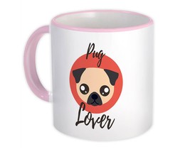 Pug Lover : Gift Mug Dog Cartoon Funny Owner Heart Cute Pet Mom Dad - £12.70 GBP