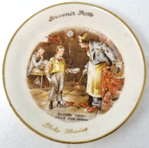 Lake Louise Souvenir Nut Plate Oliver Twist Ceramic Gold Rimmed Small Vi... - $18.95