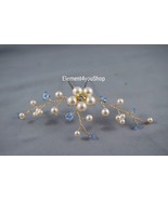 Something Blue Wedding Hair pin, Pearls crystals flower U pin, Bridal he... - $27.00