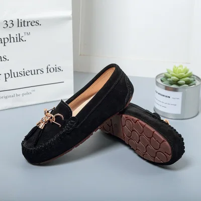 2024 New 100% Leather Women Shoes Women Flats Spring Flat moccasins Woman Casual - £192.49 GBP