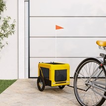 vidaXL Pet Bike Trailer Yellow and Black Oxford Fabric, Iron, PVC - $3,752.66 MXN