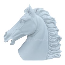 Large Horse Head Animal Statue Greek Garden Sculpture Cast Marble Home Decor - £172.99 GBP