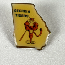 Vintage Georgia Tigers Lapel Pin State Shape Baseball Mascot Collectible - $11.39