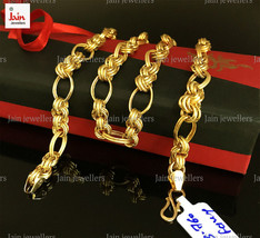 18 Kt, 22 Kt Yellow Gold Curb Cuban Necklace Men&#39;S Chain 23.760 Grams 22... - $4,353.25+