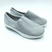Womens Slip On Sneakers Platform Mesh Comfort Gray Size 40 US 9 - £15.34 GBP