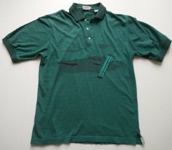 VTG Striker Golf Polo All Over Graphic Shirt Green Fairway Sz L Dad Retr... - £16.23 GBP