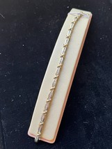 14K 2 Tone WHITE/YELLOW Gold Diamond Tennis Bracelet - £853.79 GBP
