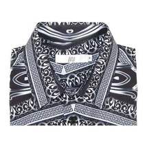 Men Sports Shirt by DE-NIKO Long Sleeves Fashion Print Soft Modal DNK6902 Black image 8