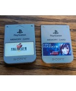 Lot of 2 Sony PS1 OEM Memory Cards SCPH-1020 w/ Final Fantasy VII &amp; VIII... - $33.78 CAD