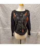 Vintage Cedars Women&#39;s Black Sweater with Sequin Diamond Embellishments ... - £35.03 GBP