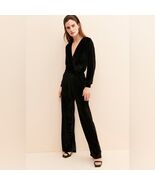 Ripley Rader Velvet Faux Wrap Jumpsuit in Black Size 2 Small - $2,451.50 MXN